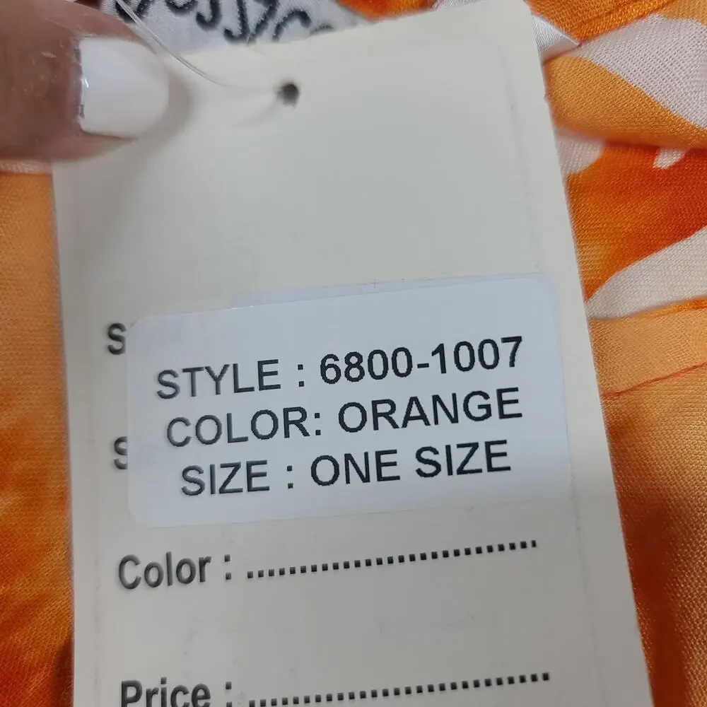 Jessica Taylor Orange Tie Dye tropical Sun Dress Cover up OS Hawaiian Vacation - Picture 5 of 7